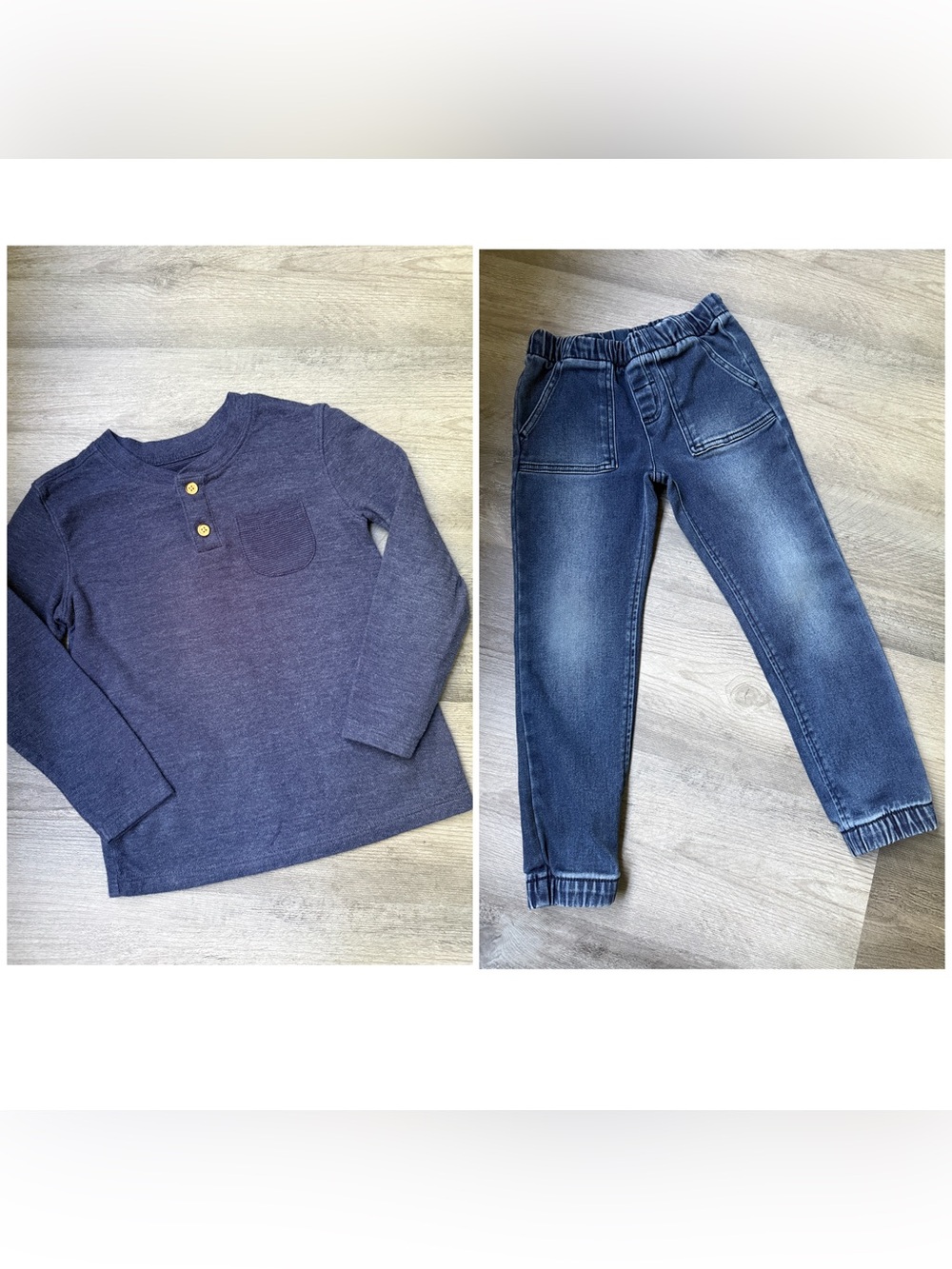 CAT & JACK DENIM JEANS & LONG SLEEVE SHIRT BUNDLE!